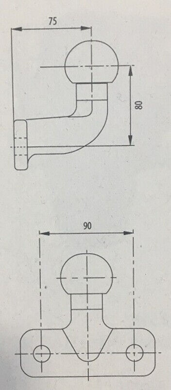 France Attelage Rotule standard 2 trous Bosal avec visserie