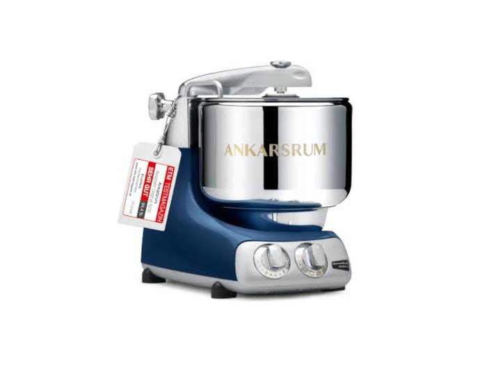 Ankarsrum Assistent Original 6230 Küchenmaschine, Ocean Blue 1500 Watt, multifunktionale Küchenmaschine u.a. zum Backen, mit 7 Liter Edelstahlschüssel, handgefertigt in Schweden