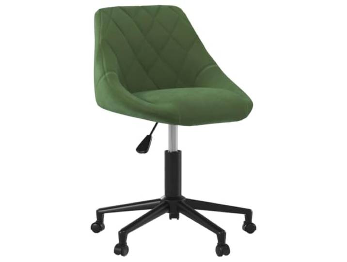 UYPTERF Esszimmerstuhl Drehbar Dunkelgrün Samt mit Rollen Samtbezug,Stahlgestell schwarz pulverbeschichtet,Gasdruckfeder,360 Grad drehbar,Rollen,maximal 110 kg