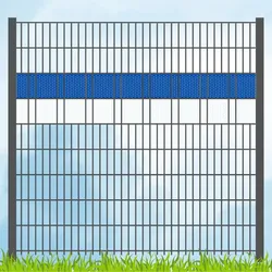 zaun|zu® Sichtschutzstreifen PP Sichtschutz Fanartikel Vereinsfarben Blau/Weiß Volle Streifenbreite GELOCHT
