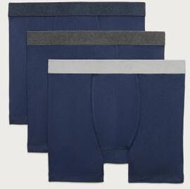 Lucky Brand 3 Pack Cotton Viscose Boxer Briefs - Men's Accessories Underwear Boxers Briefs in Dark Blue, Size S