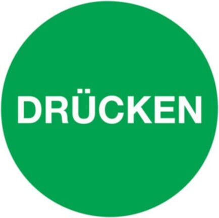 Türaufkleber D.50 mmLxB Drücken Folie selbstkl. ; Industrial Quality Supplies (97657)