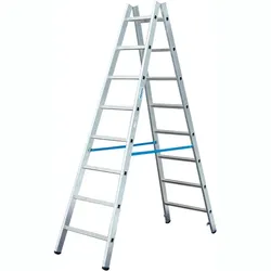 Doppelleiter Krause Stabilo - 2x10 Sprossen beidseitig besteigbare Sprossenleiter