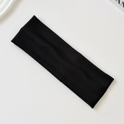 DynamicDeals FlexFit Wide Sports Headband For Women Yoga Headband & Sweat Absorbing Headband black