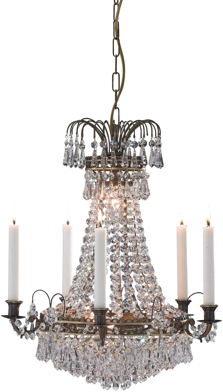 Markslöjd Lustre métal 5xe14 laiton antique Blanc 48x56x48cm