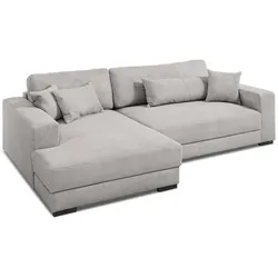 filippo Ecksofa Marsala Cord Grau Hellgrau