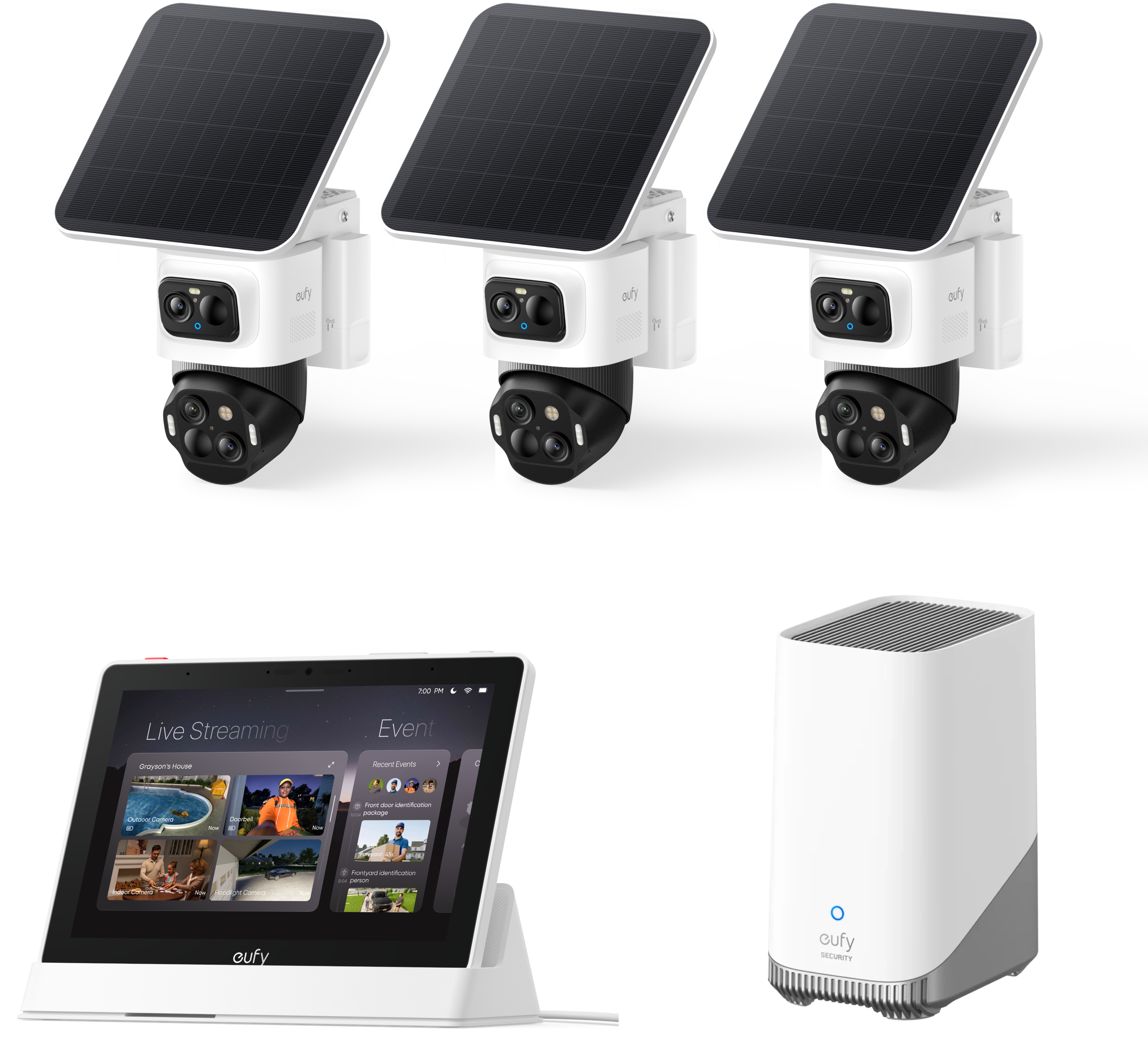 eufyCam S4 3‑Kamera‑Set mit Smart Display E10