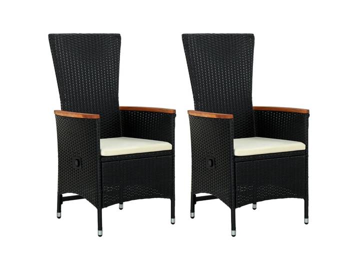 vidaXL Gartenstühle 2 Stk. mit Polstern Poly Rattan Schwarz