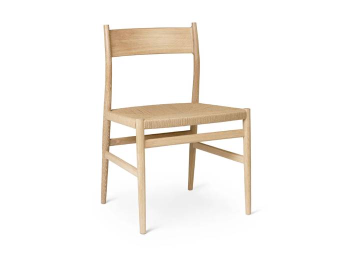Brdr. Krüger Chaise Heritage assise tissée Cordon en papier de chêne huilé
