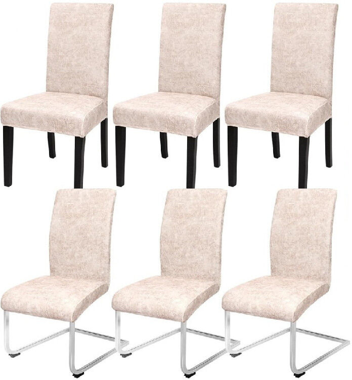 17 Stories Dining Chair Slipcover Beige 60cm H X 48cm W