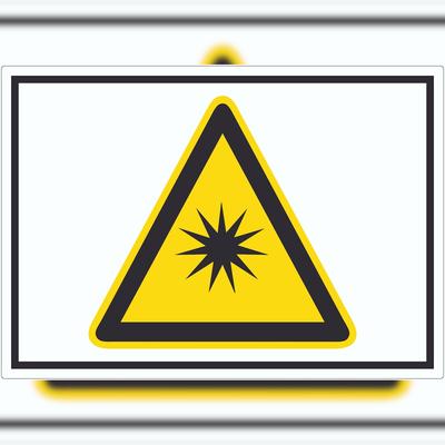 HB-Druck Achtung Optische Strahlung Symbol Aufkleber A7 (74x105mm)