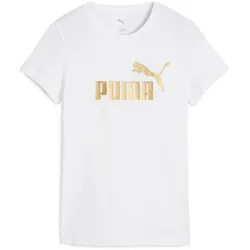 PUMA Essentials Metallic No. 1 Logo T-Shirt Damen 52 - PUMA white/metallic gold M