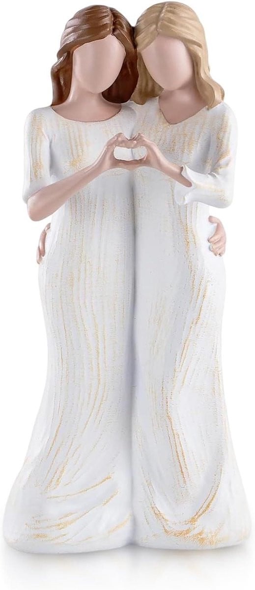 Engel Beeldje Moeder Dochter Hars Figuur Zonder Gezicht Decoratie