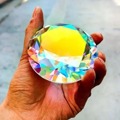 Inspired Finds AB Crystal Prism Diamond Decor K9 Glass Rainbow Light Catcher Ornament 1.57in