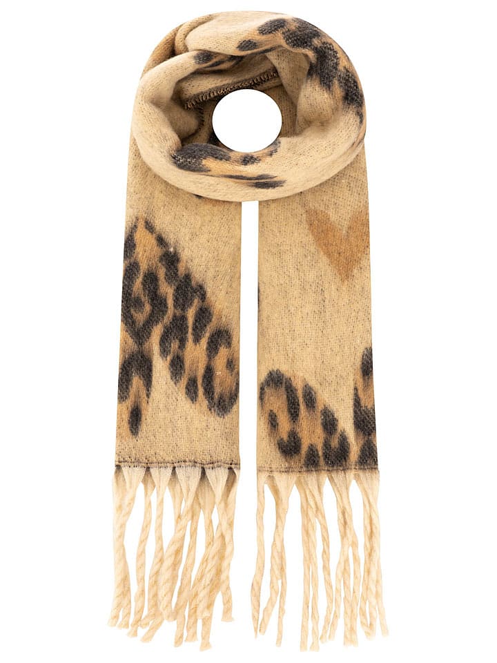 Zwillingsherz Schal "Herz Leo" in Beige - (L)220 x (B)40 cm - onesize