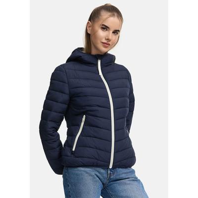 Winterjacke MARIKOO "Pack mich ein", Damen, Gr. S, blau (navy), Obermaterial: 100% Polyester. Innenseite: 100% Polyester. Futter: 100% Polyester. Wattierung: 100% Polyester, Jacken Winterjacke, Mit Kapuze und Beutel zum Verstauen der Jacke