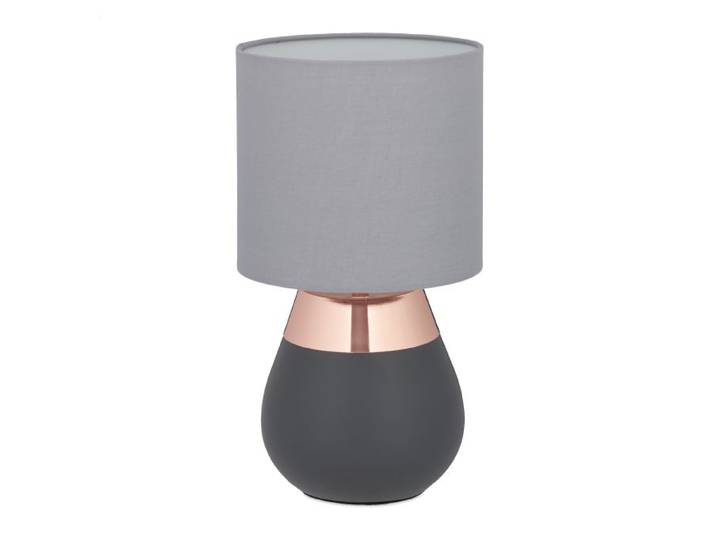 Relaxdays Tischlampe mit Stoffschirm