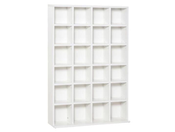 Bibliothèque CD 24 étagères hauteur réglable blanche