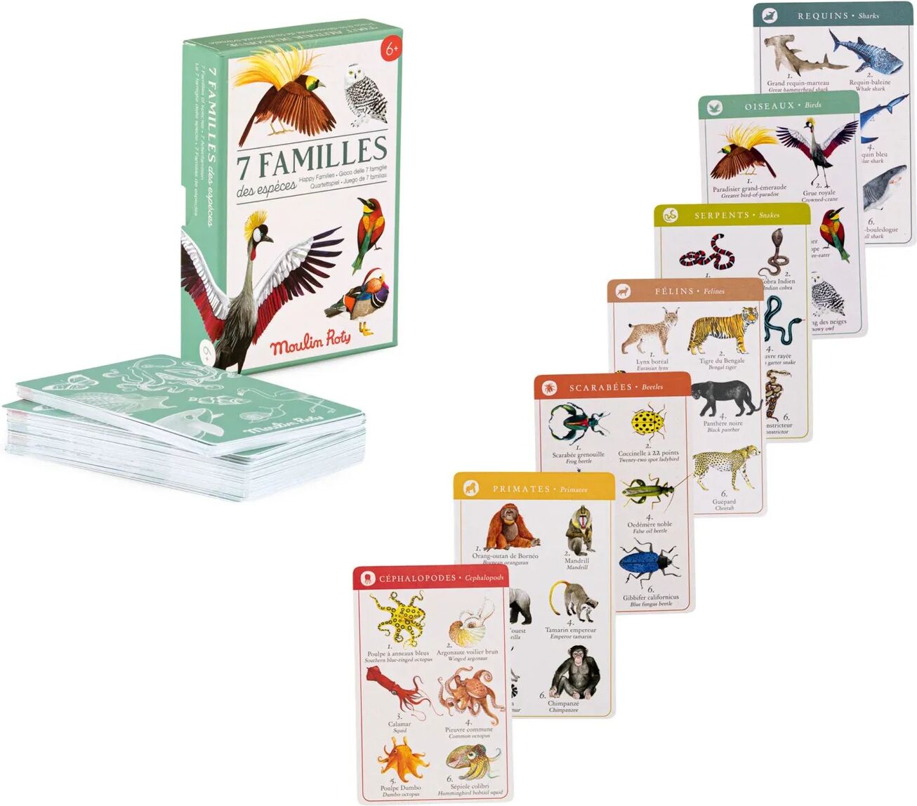 Moulin Roty Jeu de 7 familles des espèces Multicolore taille unique
