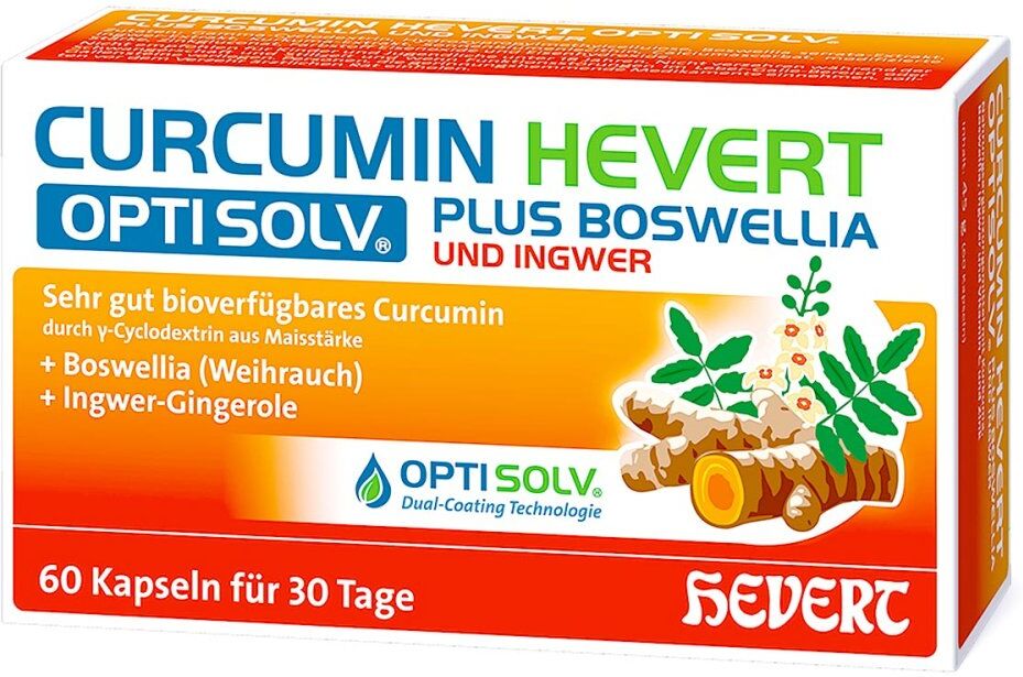 Curcumin Hevert Optisolv Plus Boswellia+Ingwer Kapseln 60stk