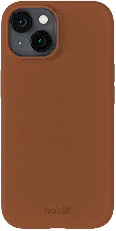 Holdit iPhone 15 Soft Touch Silikone Mobil Cover - Almond Brown