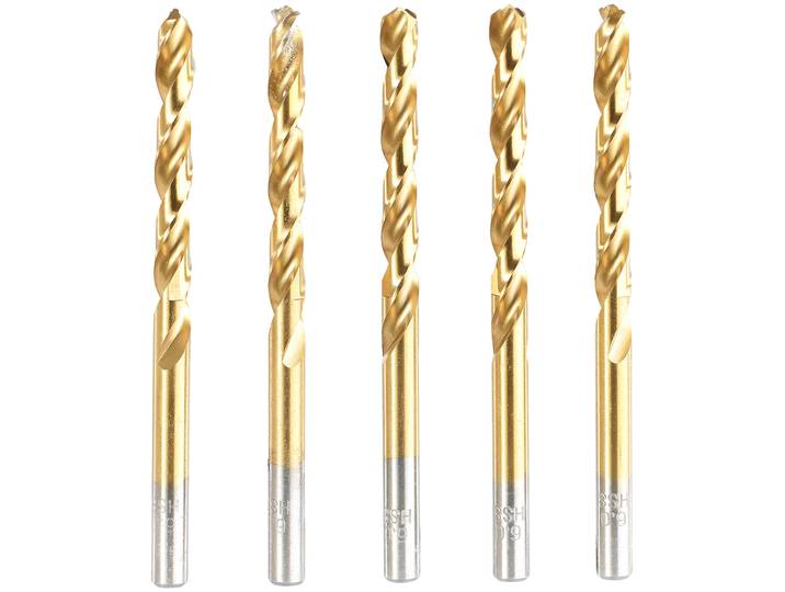 HSS-Bohrer-Set für Metall, Titan-beschichtet, 5 mm, 5 Stück