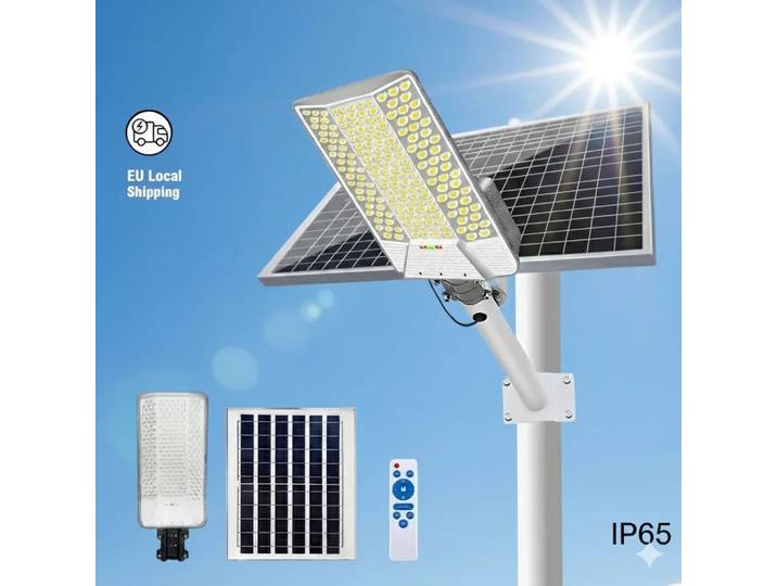 Lampe solaire ultra-lumineuse pour rue, 6500W, allumage/extinction automatique du crépuscule à l'aube, 15000mAh, télécommande, lampe de sécurité pour cour, jardin, patio