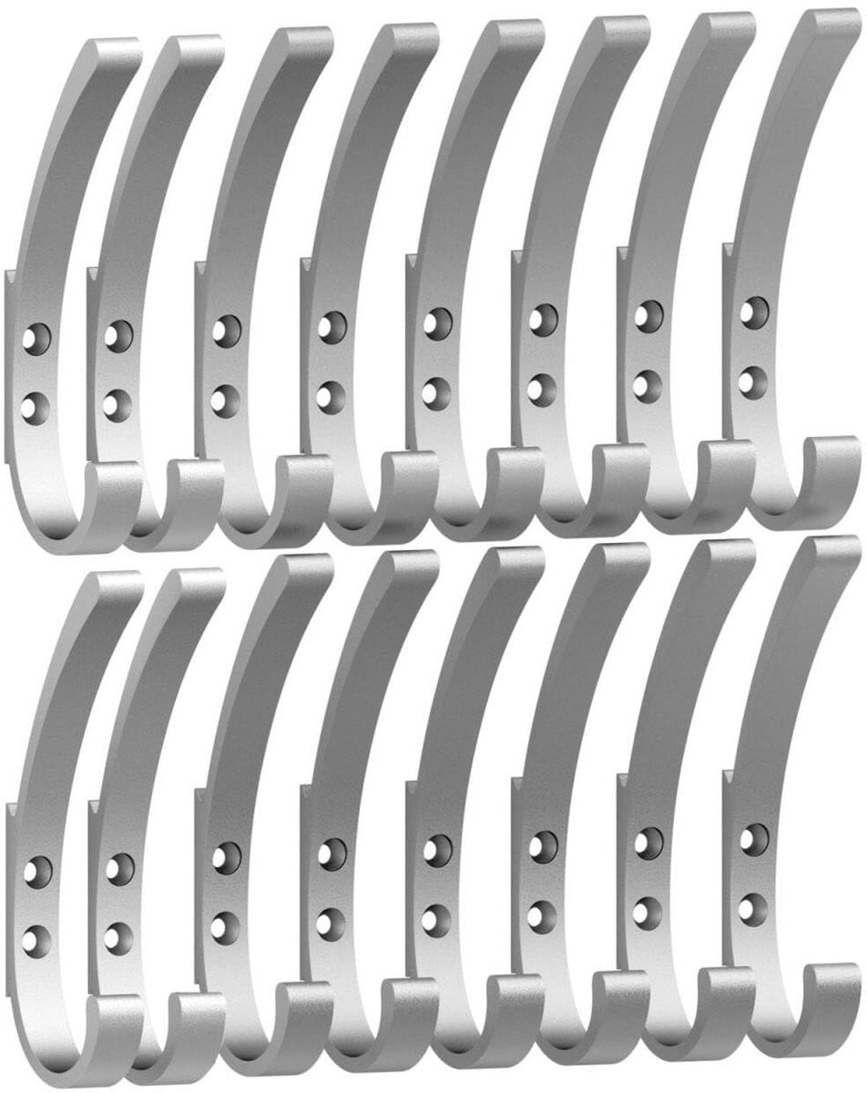 Omgoods - Set van 16 sterke wandhaken voor kleding en handdoeken