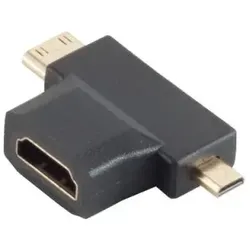 Adapter, HDMI-A Buchse/ HDMI-D + C Stecker, verg.