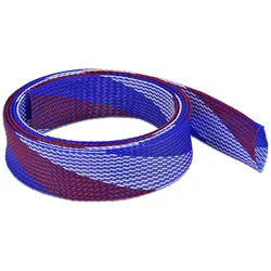 DELOCK Geflechtschlauch dehnbar 2 m x 38 mm blau-rot-weiß