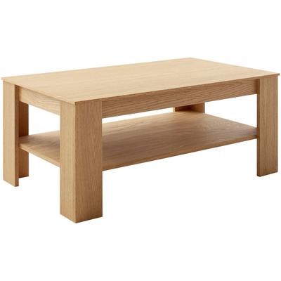 Couchtisch MCA LIVING "Araya Couchtisch", braun (eichenfarben, eichenfarben, eichenfarben), B:115cm H:46cm T:65cm, Holzwerkstoffplatte Eiche furniert, geölt, Tische, Couchtisch, FSC-Mix, Couchtisch mit Ablage