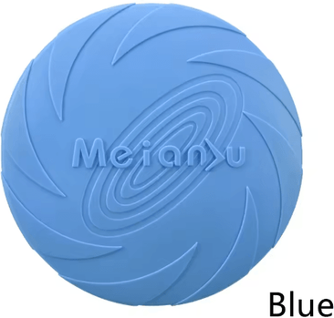 Inspire Picks Durable Silicone Dog Flying Disc Bite Resistant Outdoor Training Toy blue m