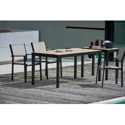 Outdoor Tisch Quadrat Hpl-Schichtstoff holzoptik / weiß 60x90