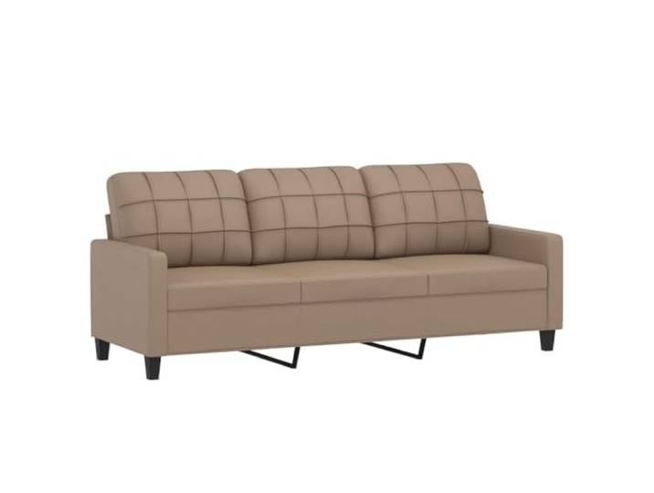 vidaXL 3-Sitzer-Sofa Cappuccino-Braun 180 cm Kunstleder
