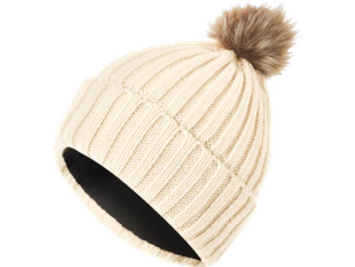 ESMARA® Bonnet en maille avec polaire femme (crème)