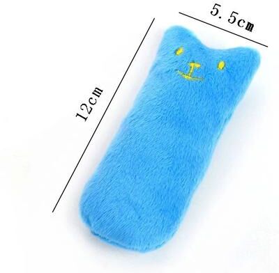 Inspired Living Catnip Chew Plush Toy For Playful Cats large Blue