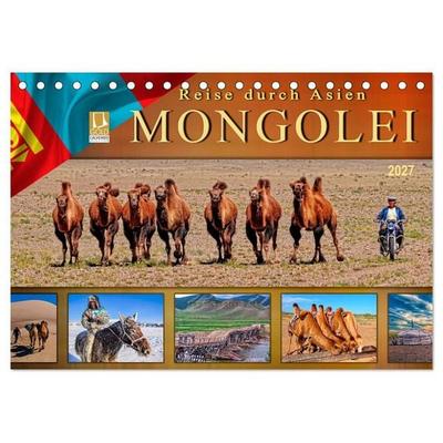 Reise durch Asien - Mongolei (Tischkalender 2027 DIN A5 quer), CALVENDO Monatskalender