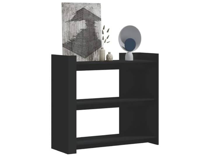 KLGBNCVE Konsolentisch Schwarz 100x35x90 cm Holzwerkstoff Flurtisch Stabil, feuchtigkeitsbeständig, glatte Oberfläche, mit Wandhalterung, viel Stauraum für Deko und Alltagsgegenstände
