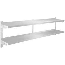 Helloshop26 - Professionelles Wandregal mit 2 Ablagen 180 cm Edelstahl 14_0001546