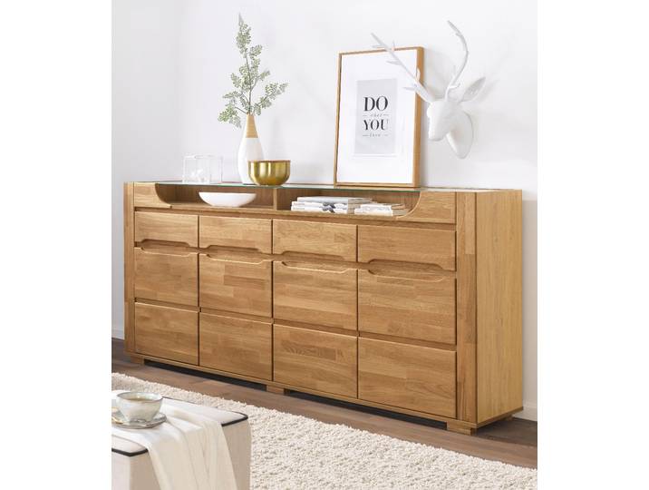 Sideboard GOODPRODUCT Denis , braun (eiche teilmassiv), B:200cm H:95cm T:40cm, Sideboards, Sideboard, Breite 200 cm