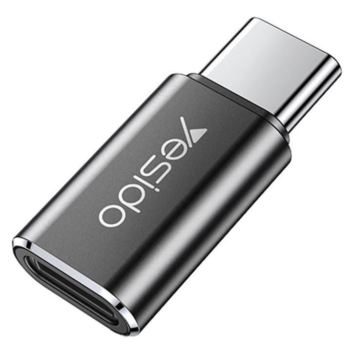 Yesido - OTG Adapter (GS22) - Type-C to Lightning, Aluminium Alloy, 480Mbps - Grey (Lightning) (GS22)