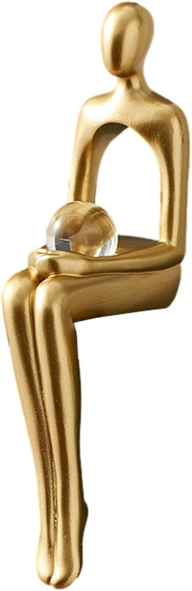 Hars Denker Beeldje - Gouden Sculptuur voor Interieur Decoratie - 700 gram - Goud