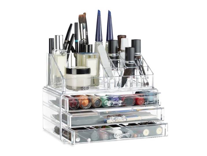 Relaxdays 2 x Make Up Organizer transparent