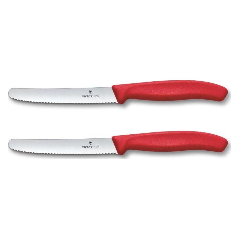 Victorinox Swiss Classic, Tomaten & Tafelmesser, 2tlg, 11cm, wellen, rot, box (11 cm) (6.7831.2C1)