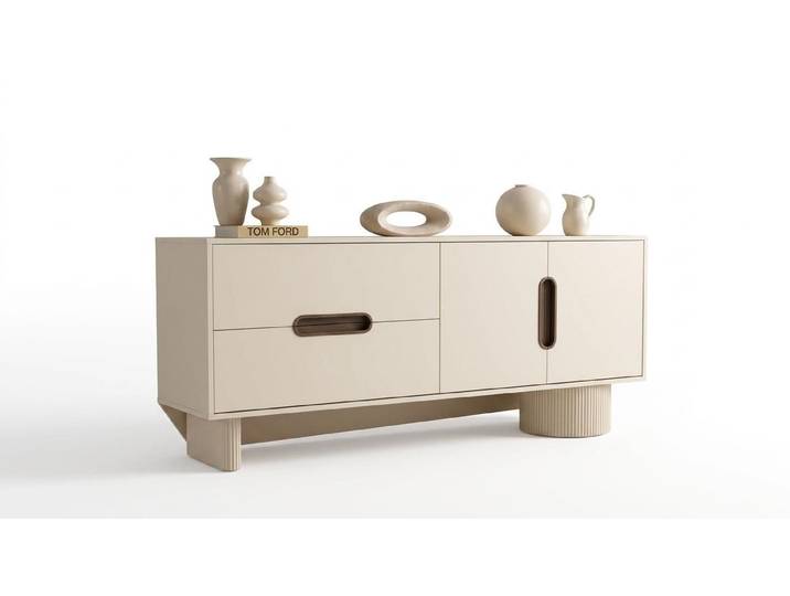 JVmoebel Sideboard Sideboard Beige Bequem Stilvoll Geräumig Mit Stauraum Holz, Made in Europa