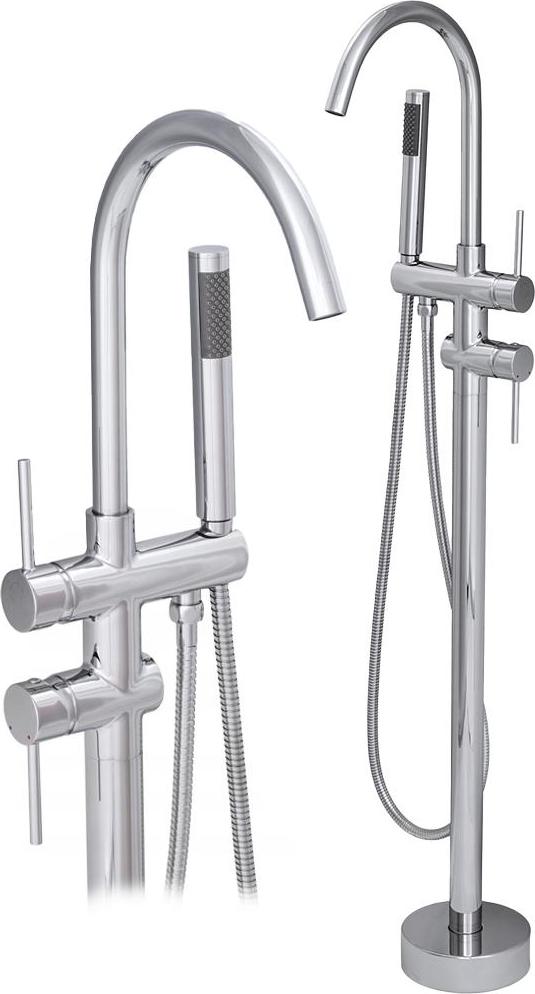Granitan - Wannenarmatur - Badewannenarmatur Höhe 114 cm - Mischbatterie Chrom - Messing - KIVO