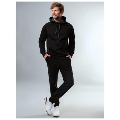 Jogginganzug TRIGEMA "TRIGEMA Jogginganzug aus Biobaumwolle", Herren, Gr. XL, schwarz, Single Jersey, 75% Baumwolle (Biobaumwolle kbA), 25% Baumwolle (recycelt), Sportanzüge Jogginganzug