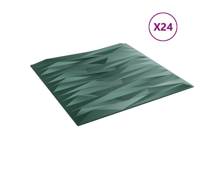 Panneaux muraux 24 pièces Vert Pierre 50 x 50 cm Mousse XPS