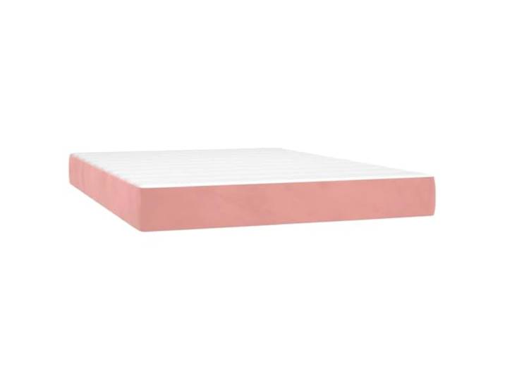 vidaXL Taschenfederkernmatratze Mittel Rosa 140x210x20 cm Samt