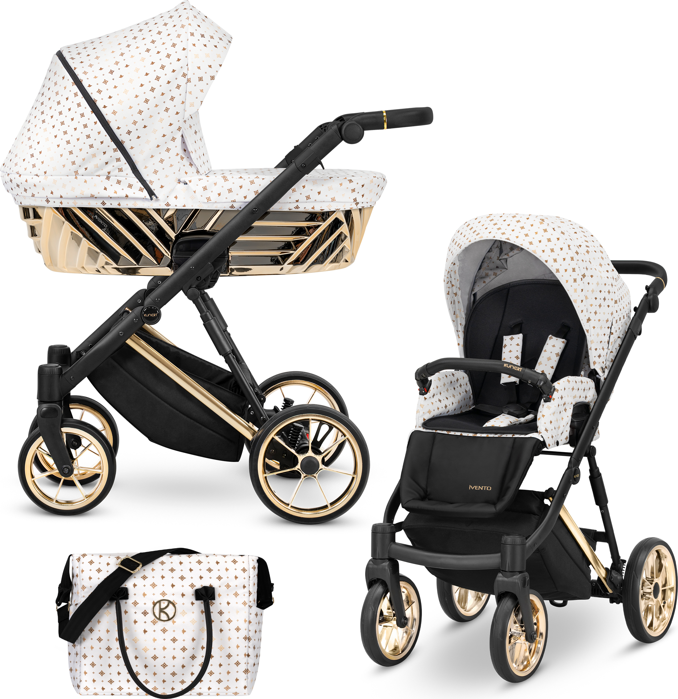 Kinderwagen Kunert Ivento Glam Premium 2in1 - Farbe: Weiß (White Style)